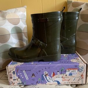 Green Coach Rain Boots